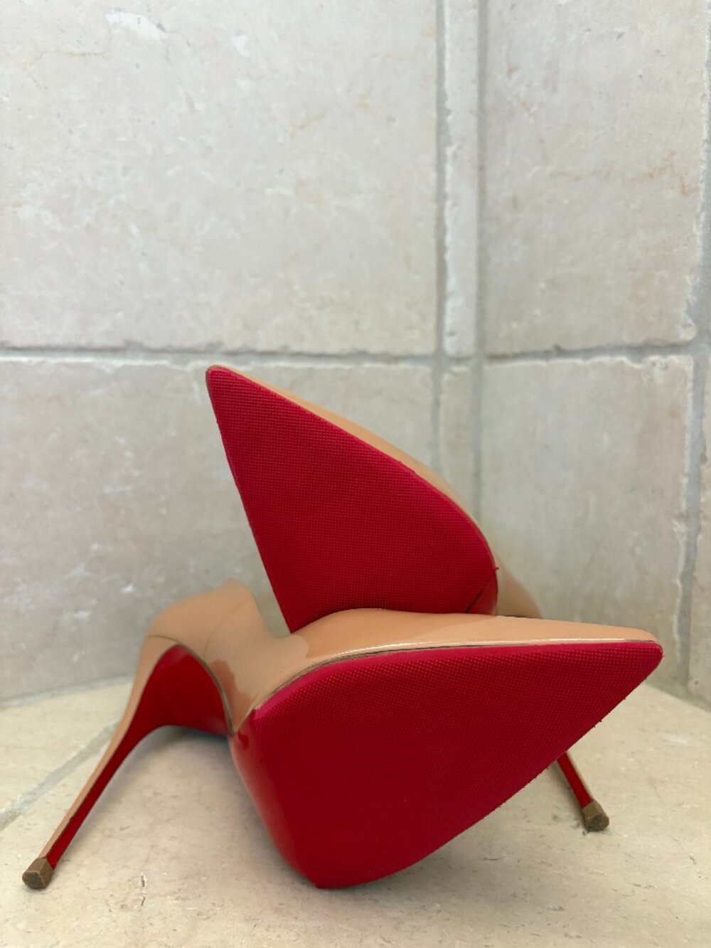 Christian Louboutin So Kate 120 Patent Nude Pumps 40 Red Bottom - Picture 3 of 6